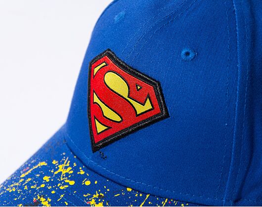 Dětská kšiltovka New Era 9FORTY Kids DC Paint Splatter Superman Bright Royal