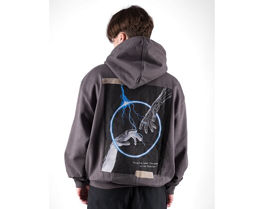Mikina Karl Kani Woven Signature Kaniverse OS Hoodie Anthracite