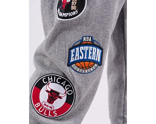 Tepláky Mitchell & Ness NBA M&N CITY COLLECTION FLEECE PANT BULLS Grey Heather