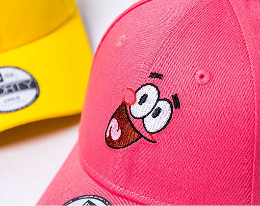 Dětská kšiltovka New Era 9FORTY Kids Spongebob Black on Black - Patrick Pink Lift