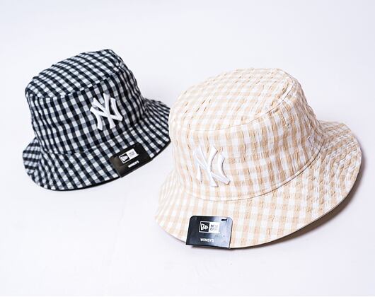 Dámský klobouk New Era MLB Womens Gingham Tapered Bucket New York Yankees Stone