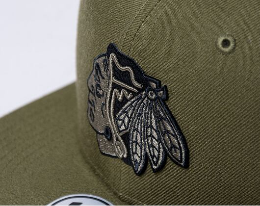Kšiltovka '47 Brand NHL Chicago Blackhawks Ballpark Camo CAPTAIN Sandalwood