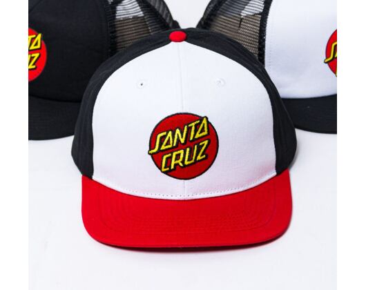 Kšiltovka Santa Cruz Classic Dot Snapback White Black Red
