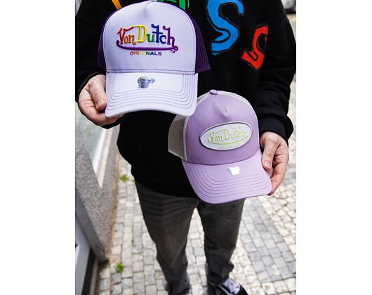 Kšiltovka Von Dutch Trucker Boston Lilac/White
