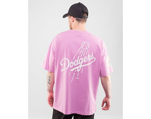 Triko New Era MLB Pastel Oversized Tee Los Angeles Dodgers Wild Rose Pink / Off White
