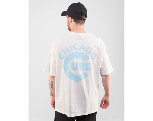 Triko New Era MLB Pastel Oversized Tee Chicago Cubs Off White / Pastel Blue