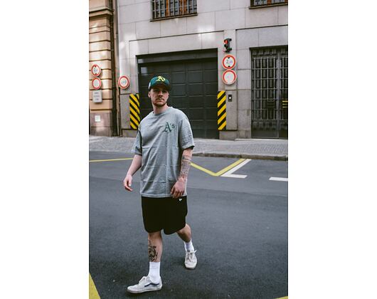 Triko New Era MLB Icecream Oversized Tee Oakland Athletics Heather Grey / Dark Green