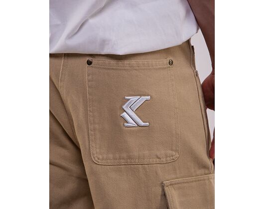 Kraťasy Karl Kani Small Signature Washed Cargo Shorts taupe