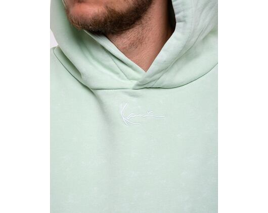 Mikina Karl Kani Small Signature OS Heavy Sweat Hoodie light mint