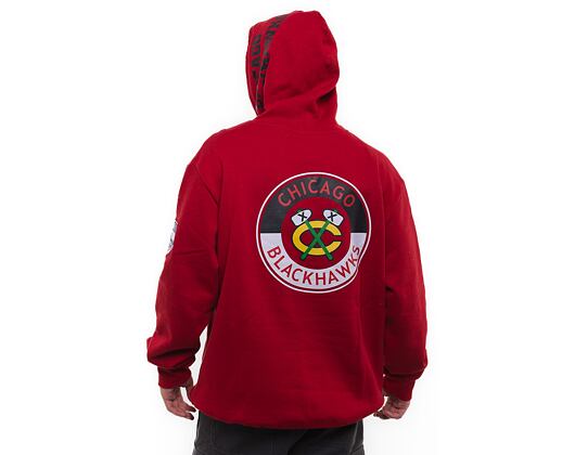 Mikina Mitchell & Ness NHL City Collection Fleece Hoody Blackhawks Scarlet