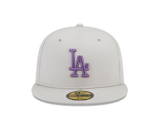 Kšiltovka New Era 59FIFTY MLB League Essential Los Angeles Dodgers Stone / Purple Nitro