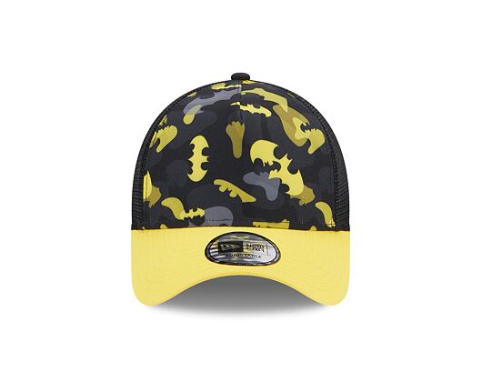 Dětská Kšiltovka New Era 9FORTY Kids A-Frame Trucker DC Print Batman Black / Upright Yellow