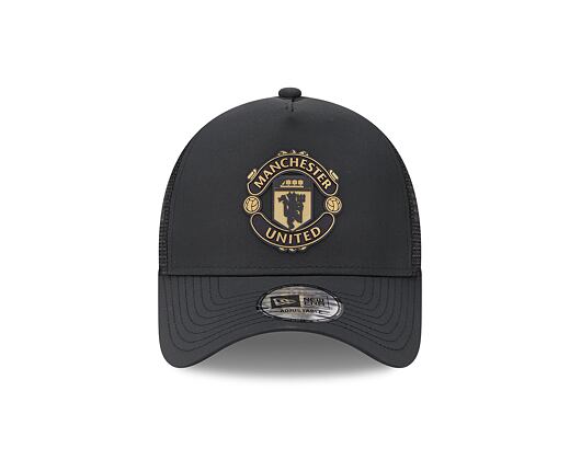 Kšiltovka New Era 9FORTY A-Frame Trucker Black Gold Manchester United FC Black