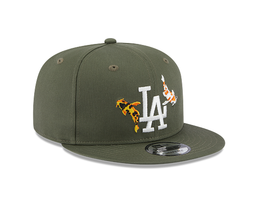 Kšiltovka New Era 9FIFTY MLB Koi Fish Los Angeles Dodgers New Olive / Optic White