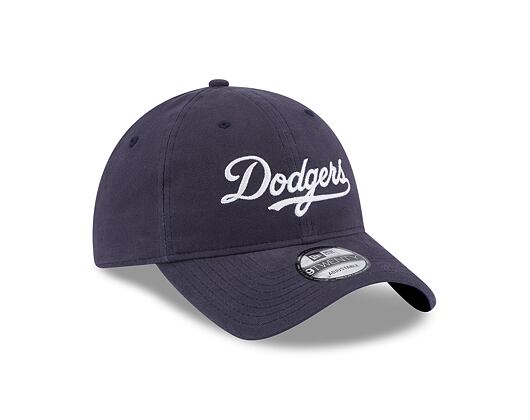 Kšiltovka New Era 9TWENTY MLB Team Script Los Angeles Dodgers Dark Royal / Optic White