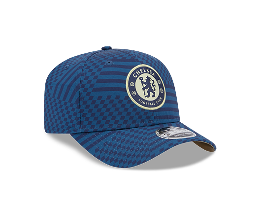 Kšiltovka New Era 9FIFTY Stretch-Snap All Over Print Checkered Chelsea FC Lion Crest Navy