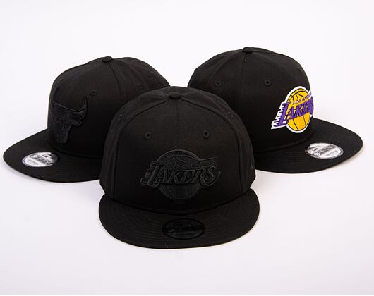 Kšiltovka New Era 9FIFTY NBA Black on Black Los Angeles Lakers Black / Black