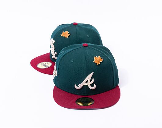 Kšiltovka New Era 59FIFTY MLB "Leaf Drop" WS Patch Atlanta Braves Green / White