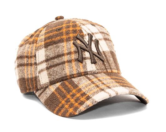 Kšiltovka New Era 9FORTY MLB Check New York Yankees Dark Brown / Black