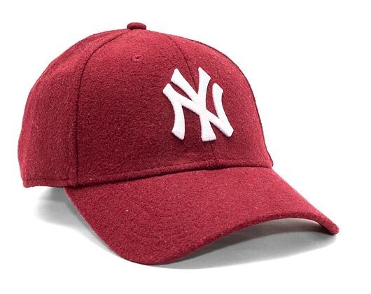 Kšiltovka New Era 9FORTY MLB Melton Wool Essential New York Yankees Cardinal / White