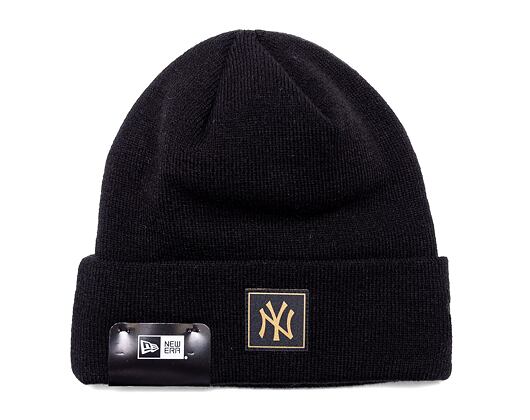 Kulich New Era MLB Metallic Badge Cuff Knit New York Yankees Black / Metallic Gold