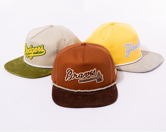 Kšiltovka New Era MLB Cord Golfer Atlanta Braves Caramel Brown / Pineapple