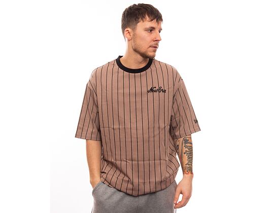 Triko New Era Pinstripe Oversized Tee Ash Brown / Black