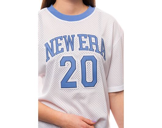 Dámské šaty New Era Arch Wordmark Mesh Dress White / Copen Blue