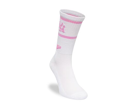 Ponožky NEW ERA MLB Crew Socks New York Yankees - White / Pink