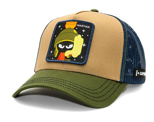 Kšiltovka Capslab Looney Tunes Trucker - Marvin the Martian - Brown / Grey / Green