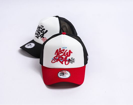 Dětská kšiltovka New Era 9FORTY Kids A-Frame Trucker Graffiti Trucker - Scarlet / White