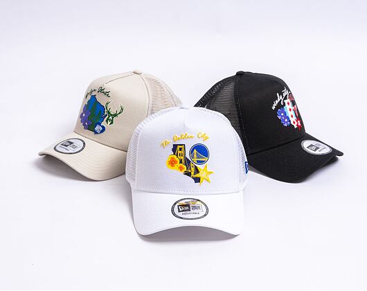 Kšiltovka New Era 9FORTY A-Frame Trucker NBA Golden State Warriors - White