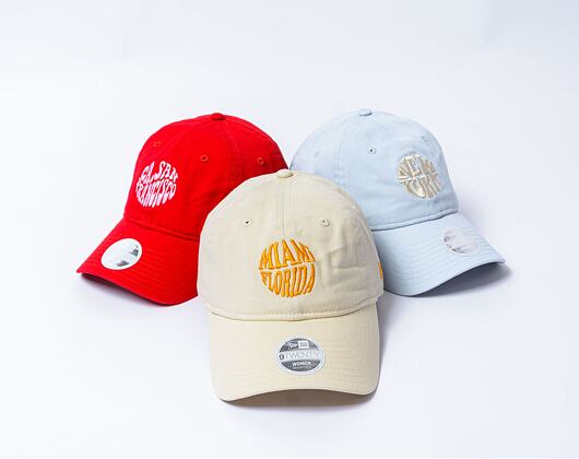 Dámská kšiltovka New Era - 9TWENTY Summer City - Miami, Florida - Beige / Orange