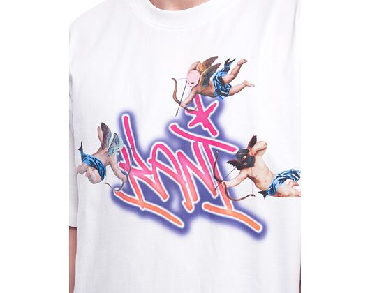 Triko Karl Kani - Woven Signature Airbrush Amor Tee - white/pink