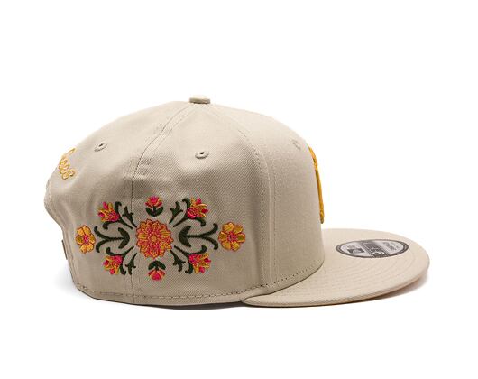 Kšiltovka New Era - MLB Floral 9FIFTY - NY Yankees - Stone / Yellow