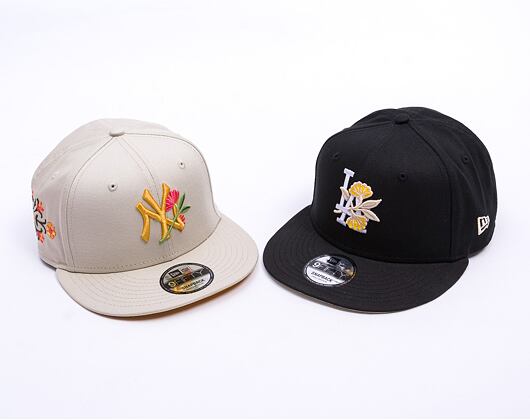 Kšiltovka New Era - MLB Floral 9FIFTY - NY Yankees - Stone / Yellow