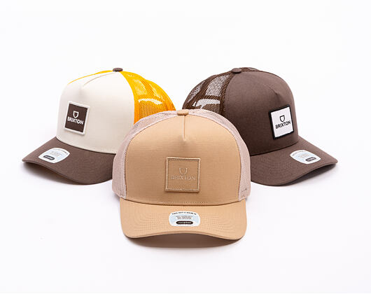 Kšiltovka Brixton - Alpha Block X C Mp Mesh Cap - Sand/Sand