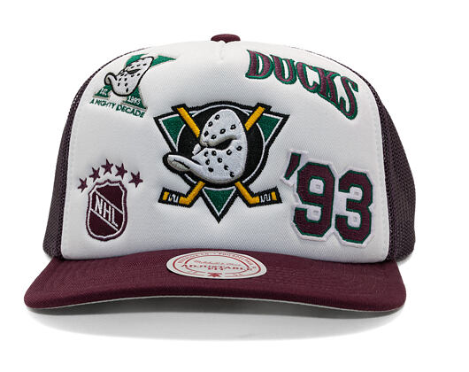 Kšiltovka Mitchell & Ness - Gridlock Trucker Vntg - Anaheim Ducks - White