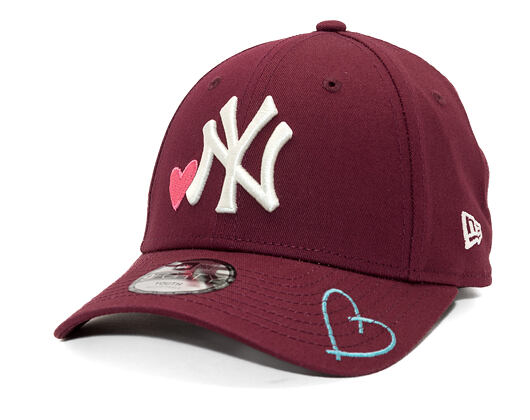 Dětská Kšiltovka New Era - MLB Heart Icon 9FORTY - NY Yankees - Burgundy