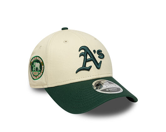 Kšiltovka New Era - MLB WS Patch Retro 9FORTY M-CROWN - Oakland Athletics - Cream / Dark Green