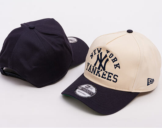 Kšiltovka New Era - MLB Heritage Pre-Curved Golfer 19TWENTY - New York Yankees - Cream / Navy