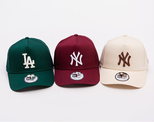 Kšiltovka New Era - MLB League Essential 9FORTY A-Frame - NY Yankees - Burgundy / White