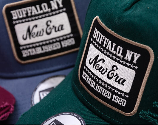 Kšiltovka New Era - Buffalo Distressed Patch 9FORTY A-Frame - Dark Green