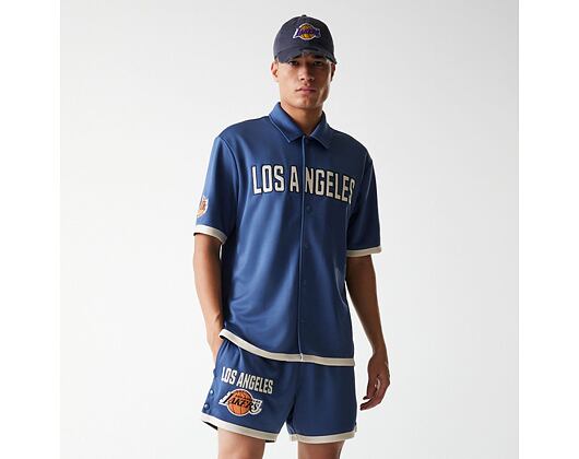 Dres New Era - NBA Button Jersey Shirt - LA Lakers - Muted Indigo