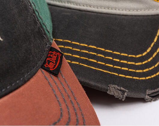 Kšiltovka Von Dutch - Trucker - Washed Brown/Black/Green