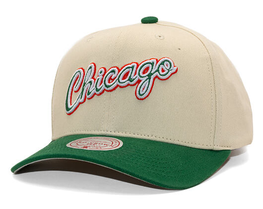 Kšiltovka Mitchell & Ness - Green Orange Pro Crown - Chicago Bulls - Sand/Green