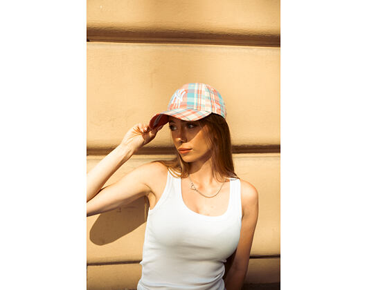 Dámská Kšiltovka New Era - MLB Check 9FORTY - NY Yankees - Pink Lift / White