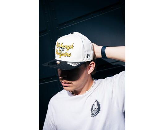 Kšiltovka New Era - NHL Chainstitch 9FIFTY A-Frame - Pittsburgh Penguins - Chrome White