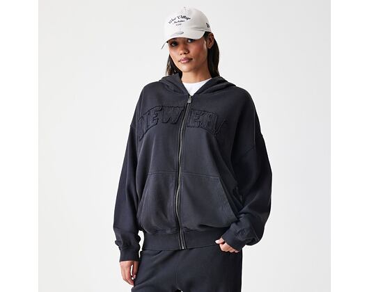 Mikina New Era - Branded Washed Full-Zip Hoody - Black