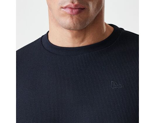 Triko New Era - Branded Longsleeve Waffle Tee - Black
